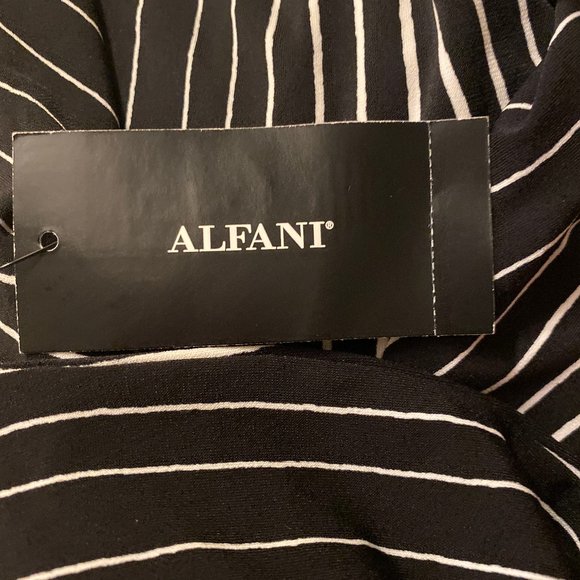 NWT Alfani Black and White Striped Jumpsuit - Picture 2 of 2
